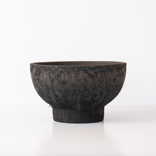Textured Compote - Black Worn Bowl