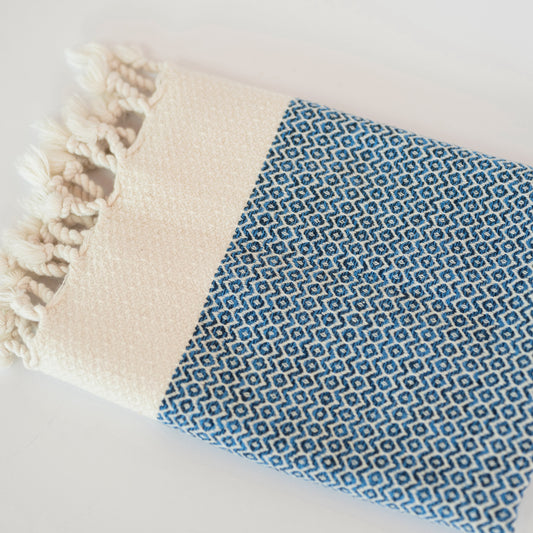 Blue Diamond Turkish Hand Towel