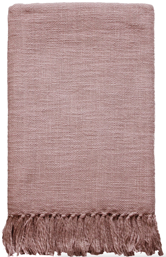 Hand Woven Throw In Pink