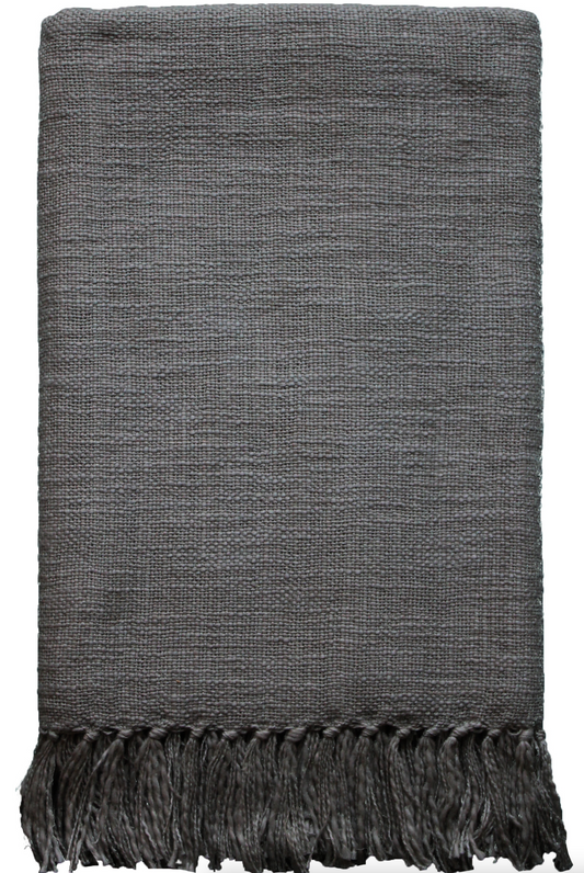 Hand Woven Throw In Grey