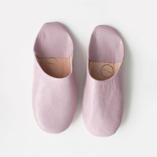 Moroccan Babouche Slippers, Pink