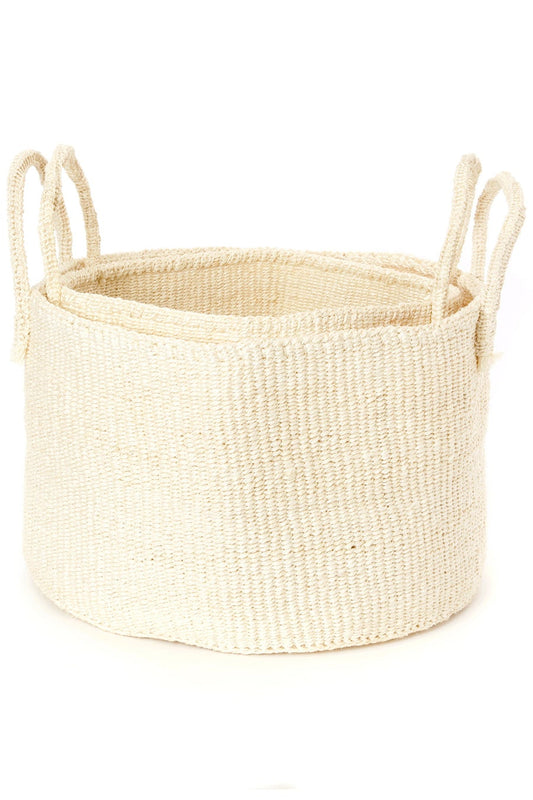 Sisal Basket, White